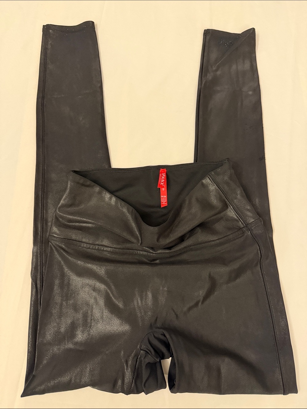 SPANX Faux Leather Black Leggings M